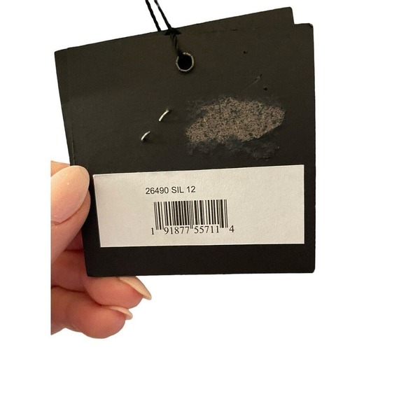 Ieena for Mac Duggal NEW 26490 Silver Sequined EveningGown Size 12 High Slit - Picture 11 of 11